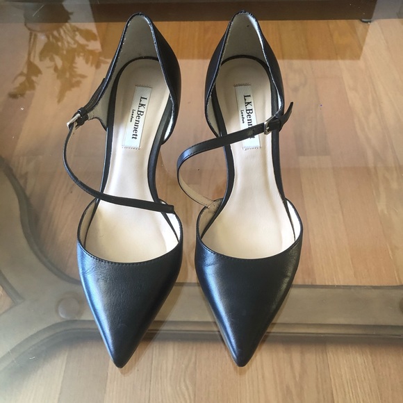 L.K. Bennette Black cross Strap Heels Size EU 37 - Picture 2 of 5